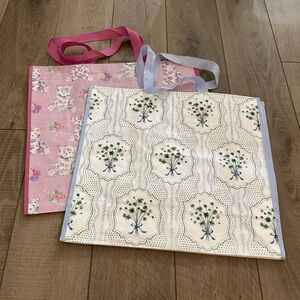 Homegoods TJMaxx Marshalls Floral Teddy Bear & Floral Arrangement Tote Bags NWOT